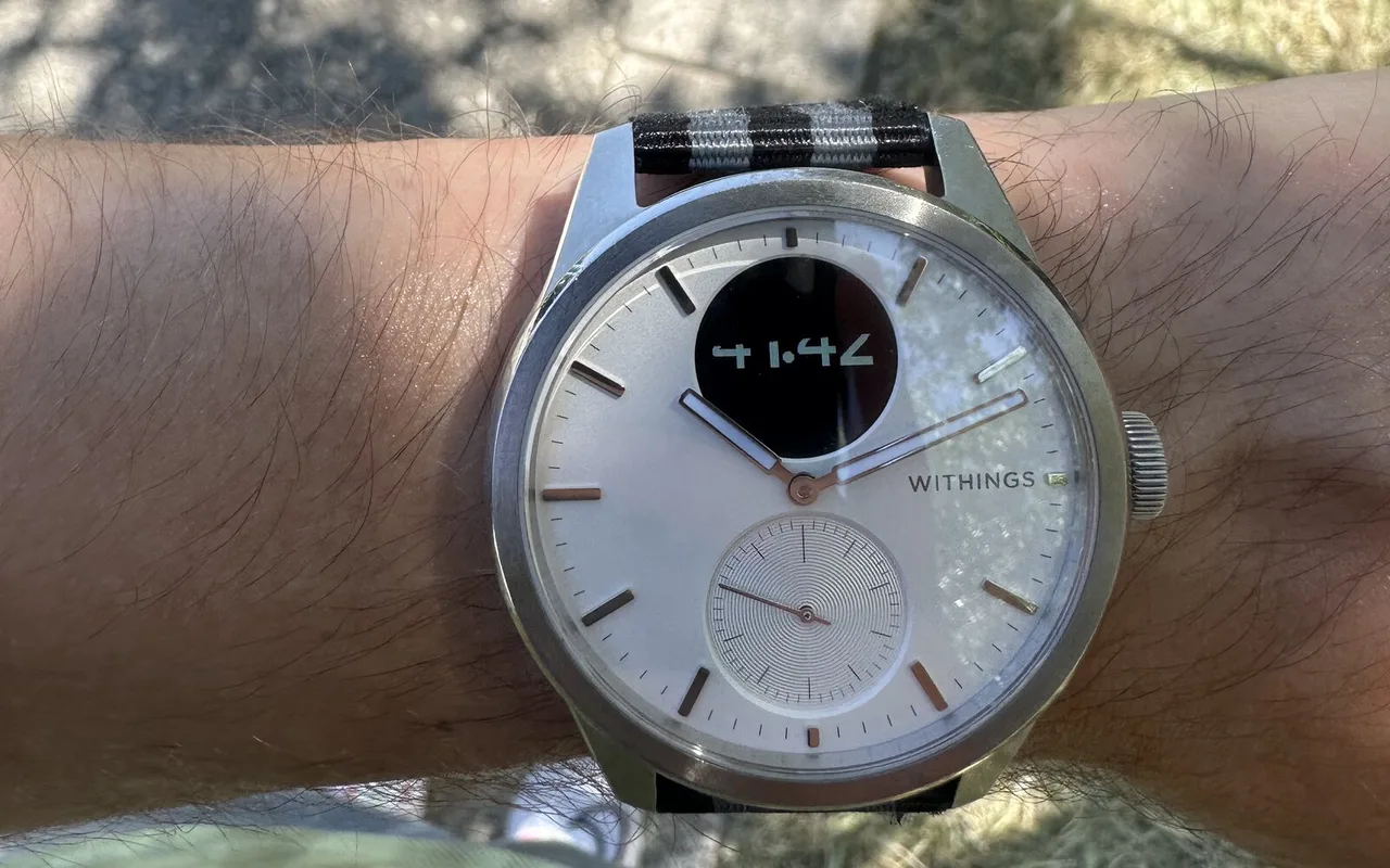 A Withings ScanWatch 2 on my wrist